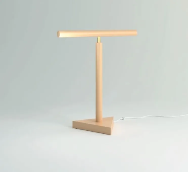 Lampe à poser, Tube with triangle, sable, LED, 2700K, lm, L40cm, H25cm - Atelier Areti