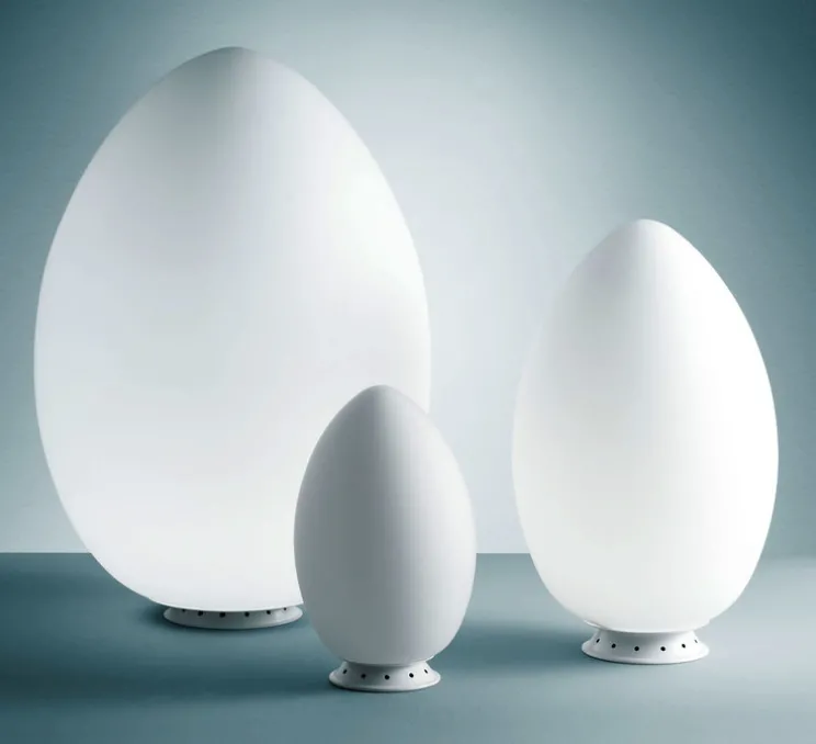 Lampe à poser, Uovo Grande, blanc, Ø43cm, H62cm - Fontana Arte