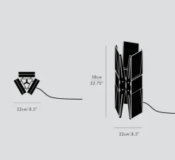 Lampe à poser, Vector, noir, LED, dim, 2700K, L22cm, H58cm - A-N-D