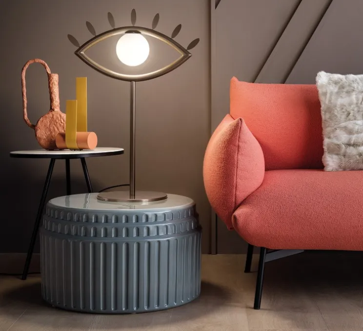 Lampe à poser, Visio TL M1, chocolat fondant, LED, dim, 3000K, 645 lm, L48cm, H70cm - Masiero