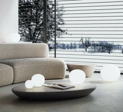 Lampe à poser, Volum 14, blanc brillant, dimmable, Ø14cm, H13,7cm - Lodes