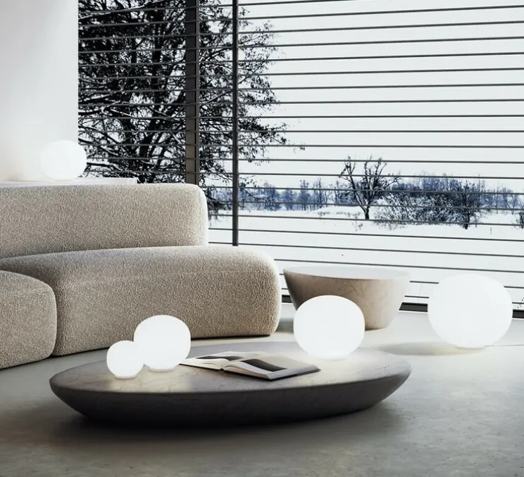 Lampe à poser, Volum 22, blanc brillant, dimmable, Ø22cm, H21cm - Lodes