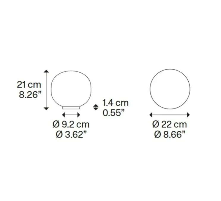 Lampe à poser, Volum 22, blanc brillant, dimmable, Ø22cm, H21cm - Lodes