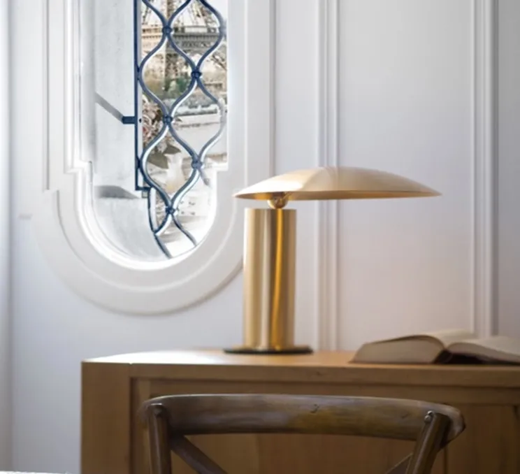 Lampe à poser, Washington, or satiné, LED, dim, 2700k, 900 lm, Ø51cm, H39cm - Lumen Center Italia