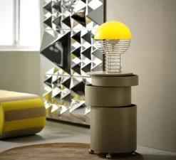 Lampe à poser, Wire, jaune, chrome, Ø30cm, H42cm - Verpan