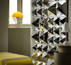 Lampe à poser, Wire, jaune, chrome, Ø30cm, H42cm - Verpan