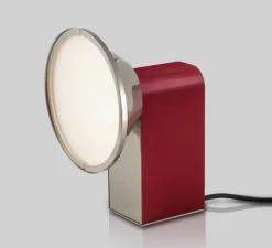 Lampe à poser, Wonder, nickel poli et rouge foncé, LED, dim, 2700k, 1100 lm, L11,2cm, H23cm - CVL