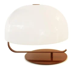 Lampe à poser, Zanuso, marron, blanc, Ø42cm - Oluce