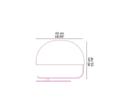 Lampe à poser, Zanuso, marron, blanc, Ø42cm - Oluce