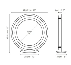 Lampe à poser, Zepto, bronze foncé, LED, dim, 2700K, 1056 lm, L50cm, H51cm - Le Deun