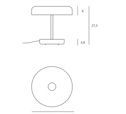 Lampe à poser, Zero, noir, LED, dim, 2700K, 1150 lm, Ø30cm, H27,5cm - Lumen Center Italia