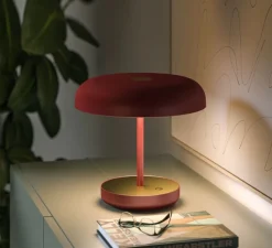 Lampe à poser, Zero, rouge, LED, dim, 2700K, 1150 lm, Ø30cm, H27,5cm - Lumen Center Italia