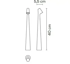 Lampe, baladeuse, Africa 5585, beige M1, LED, dim, 2700K, 520 lm, L5cm, H40cm - Vibia