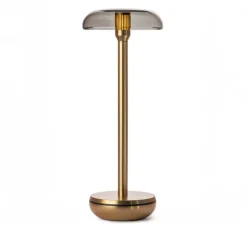 Lampe, Baladeuse, Air, or, abat-jour fumé, IP65, Ø10cm, H26cm - Humble