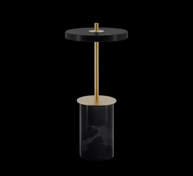 Lampe, Baladeuse, Asteria Move mini, Marbre noir, LED, dim, 2600K, 124 lm, Ø12cm, H25,5cm - Umage