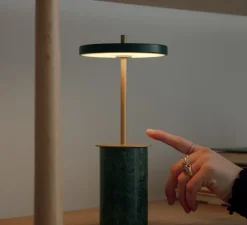Lampe, Baladeuse, Asteria Move mini, Marbre vert, LED, dim, 2600K, 124 lm, Ø12cm, H25,5cm - Umage