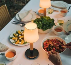 Lampe, Baladeuse, Basica Minima Bateria, parchemin, LED, dim, 2200K, 38 lm, Ø12,5cm, H33cm - Santa & Cole