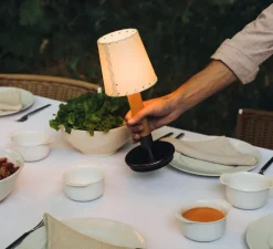 Lampe, Baladeuse, Basica Minima Bateria, parchemin, LED, dim, 2200K, 38 lm, Ø12,5cm, H33cm - Santa & Cole