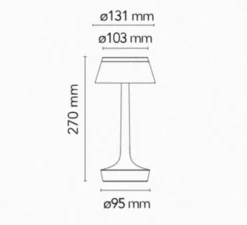 Lampe, Baladeuse, Bon Jour unplugged, cuivre, LED, dim, 2200-2700-3000K, 150 lm, Ø13,1cm, H27cm - Flos