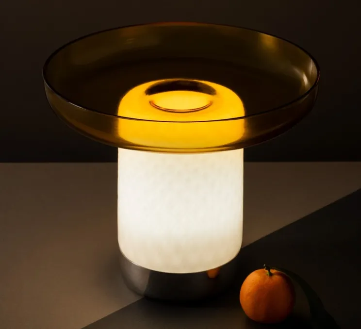 Lampe, Baladeuse, Bonta + plate, blanc, assiette topaz, LED, dim, 2700K, 242 lm, Ø26cm, H21,4cm - Artemide