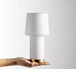 Lampe, Baladeuse, Cameo, blanc, or, IP54, LED, dim, 2700K, 220 lm, L12,3cm, H24,9cm - Fontana Arte