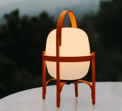 Lampe, Baladeuse, Cestita Alubat, orange rouge, IP65, LED, dim, 2700K, 313 lm, Ø22cm, H36cm - Santa & Cole