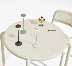 Lampe, Baladeuse, Cheerio, sauge, IP55, LED, dim, 2200K, 14 lm, Ø8cm, H26cm - Fatboy