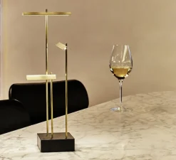 Lampe, baladeuse, Cordeless, KNOKKE, LED, 2700k, noir et laiton, L8cm, H35cm - DCW éditions Paris