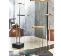 Lampe, baladeuse, Cordeless, KNOKKE, LED, 2700k, noir et laiton, L8cm, H35cm - DCW éditions Paris