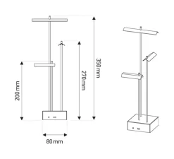 Lampe, baladeuse, Cordeless, KNOKKE, LED, 2700k, noir et laiton, L8cm, H35cm - DCW éditions Paris