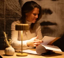 Lampe, Baladeuse, Dentelles Bistro, argile, LED, dim, 3000K-6000K, 200lm, Ø12cm, H28cm - Atelier Pierre