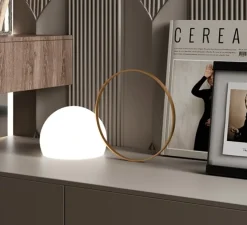 Lampe, Baladeuse, d'extérieur, Circ M-3727, or satiné, IP67, LED, dim, 3000K, 290 lm, L37cm, H12,1cm - Estiluz