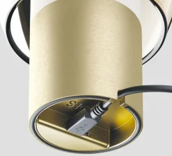 Lampe, Baladeuse, Easy Peasy Flamingo, rose & bronze, verre teinté gris, LED, dim, 2700K, 380 lm, Ø12,1cm, H23,3cm - Lodes