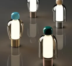 Lampe, Baladeuse, Easy Peasy Kelp, vert & or rose, verre teinté miel, LED, dim, 2700K, 380 lm, Ø12,1cm, H23,3cm - Lodes