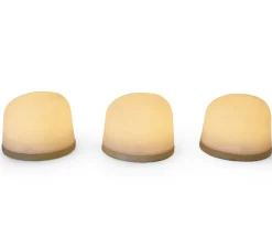 Lampe, Baladeuse, Fondant set de 3, chêne, IP65, LED, dim, 2700K, 100 lm, Ø26cm, H8,5cm - Atelier Pierre