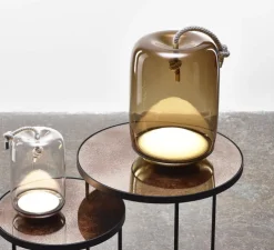 Lampe, Baladeuse, Knot Battery, verre fumé, IP44, LED, 2700K, 580 lm, Ø30cm, H46cm - Brokis