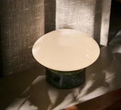 Lampe, Baladeuse, Mist AP21, marbre vert Guatemala, LED, dim, 2700K, Ø16cm, H12cm - Andtradition