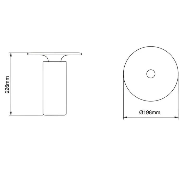 Lampe baladeuse, Naïs 20, blanc mat, IP44, LED, dim, 2700K, 500 lm, Ø19,8cm, H22,6cm - Pott
