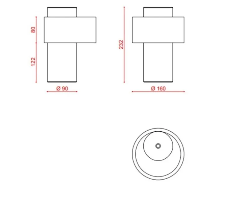 Lampe, Baladeuse, Nastro 563.34, terracotta, IP54, LED, dim, 2700K, 320 lm, Ø16cm, H23,2cm - Tooy