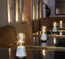 Lampe, Baladeuse, One, marbre blanc, Ø8,5cm, H19,5cm - Humble