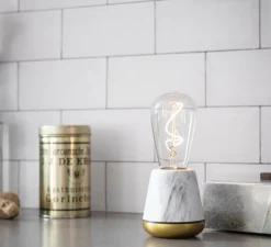 Lampe, Baladeuse, One, marbre blanc, Ø8,5cm, H19,5cm - Humble