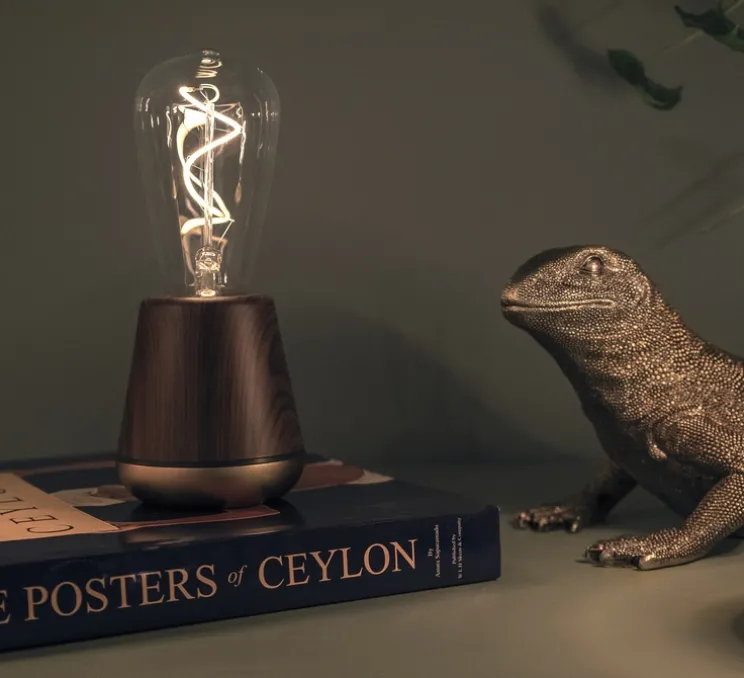 Lampe, Baladeuse, One, noyer, Led, 2200K, 43lm, Ø8,5cm, H19,5cm - Humble