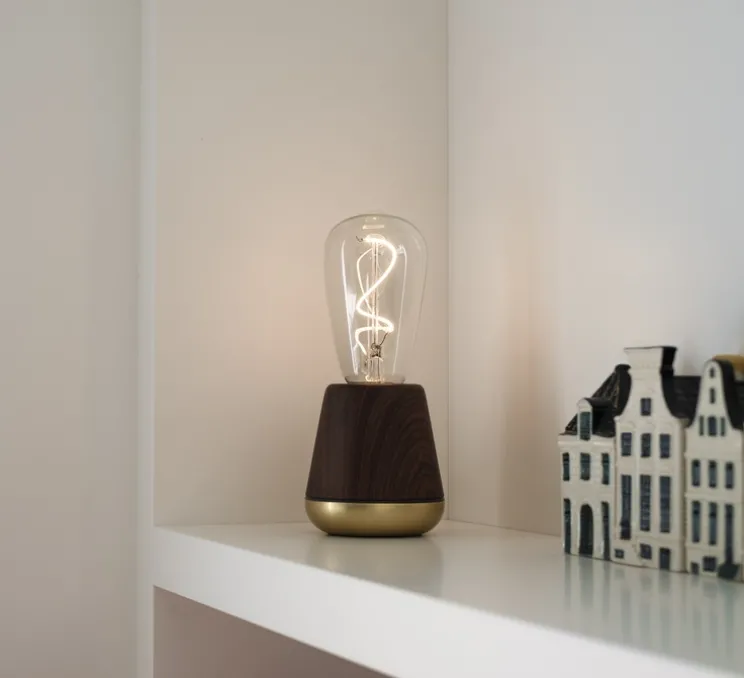 Lampe, Baladeuse, One, noyer, Led, 2200K, 43lm, Ø8,5cm, H19,5cm - Humble