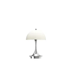 Lampe, Baladeuse, Panthella 160 Portable V3, beige chrome opal, IP44, LED, dim, 2700K, 81 lm, Ø16cm, H24,1cm - Louis Poulsen