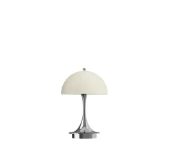 Lampe, Baladeuse, Panthella 160 Portable V3, beige chrome opal, IP44, LED, dim, 2700K, 81 lm, Ø16cm, H24,1cm - Louis Poulsen