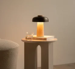 Lampe, Baladeuse, Reverse, bronze, travertin, IP44, LED, dim, 2700K, 125 lm, Ø19,6cm, H24,5cm - Audo Copenhagen