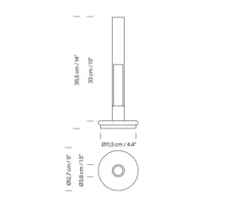 Lampe, Baladeuse, Sylvestrina, blanc, IP44, LED, dim, 2200K, 55 lm, Ø11,3cm, H35,5cm - Santa & Cole