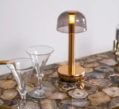 Lampe, Baladeuse, Two, or, verre fumé, LED, dim, 2700K, 8 lm, Ø8,8cm, H21,2cm - Humble