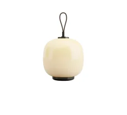 Lampe, Baladeuse, VL 45 Radiohus, laiton noir, verre brillant jaune pâle, IP44, LED, dim, 2000-2700K, lm, Ø17,5cm, H27,5cm - Louis Poulsen
