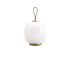 Lampe, Baladeuse, VL 45 Radiohus, laiton, verre brillant opalin, IP44, LED, dim, 2000-2700K, lm, Ø17,5cm, H27,5cm - Louis Poulsen